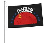 Bandiera dell'Unione Sovietica e bandiere della libertà per esterni, 2x3 piedi, bandiera bifacciale resistente per decorazioni da giardino, cortile, casa, festival, bandiera di benvenuto