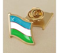 Bandiera Dell'Uzbekistan Spilla Con Distintivo In Cristallo Epossidico - Distintivi Della Bandiera Del Mondo Per Le Donne Uomini Repubblica Novità Spilla Fascino Gioielli Patriota Abbigliamento