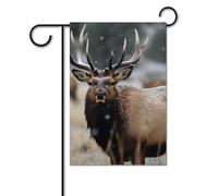 Bandiera di alce selvatica 30,5 x 45,7 cm, bandiere per esterni, divertente bandiera per feste, bandiera stampata su entrambi i lati, bandiere da giardino di benvenuto al di fuori del cortile per la