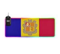 Bandiera di Andorra Wirel Ricarica Glowing Big Mouse pad per Scrivania Glowing Rest 89,9 x 39,9 cm Piccolo tappetino da scrivania per tastiera e mouse