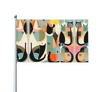 Bandiera di arte moderna della metà del secolo. Bandiera da giardino da esterno 0,9 x 1,5 m, striscione in poliestere con stampa vivida, facile da appendere per patio, feste, campeggio