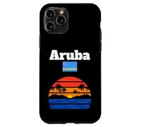 Bandiera di Aruba viaggio souvenir spiaggia palme tramonto amanti Custodia per iPhone 11 Pro
