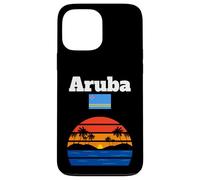 Bandiera di Aruba viaggio souvenir spiaggia palme tramonto amanti Custodia per iPhone 13 Pro Max