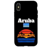 Bandiera di Aruba viaggio souvenir spiaggia palme tramonto amanti Custodia per iPhone X/XS