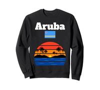 Bandiera di Aruba Viaggio Souvenir Spiaggia Palme Tramonto Amanti Felpa