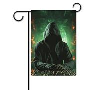 Bandiera di attacco hacker 30,5 x 45,7 cm in poliestere a doppia faccia bandiere da giardino bandiere di benvenuto banner decorazione esterna per cortile portico prato