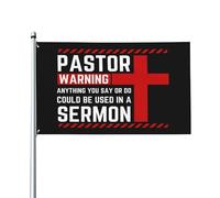 Bandiera di avvertimento per pastori: tutto ciò che dici o fai potrebbe essere usato in un sermone, bandiera cristiana Jesus 2024 3x5, striscione per esterni