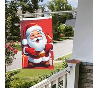 Bandiera di Babbo Natale, 6 x 0,9 m, per interni ed esterni, primavera, estate, autunno, inverno, giardino, bandierine con occhiello verticale su entrambi i lati, bandiere per le vacanze per