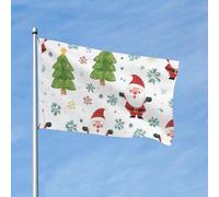 Bandiera di Babbo Natale fiocchi di neve 9,6 x 1,5 m su entrambi i lati dell'albero di Natale bandiera da giardino banner per casa cortile esterno interno festa decorativa