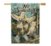 Bandiera Di Benvenuto Cute Foxes Yellow Fanciful Animal 30X45Cm Bandiera All'Aperto Con Occhielli Resistenti Bandiere Per Interni Fattoria Soggiorno