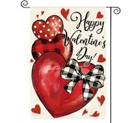 Bandiera Di Benvenuto Happy Loves Day Love Hearts Rustic Anniversary Appendere Bandiera Robuste Decorazioni Da Giardino Per Estate Camere Casa 12X18 Inch