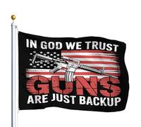 bandiera di benvenuto In God We Trust Are Just Backup 90x150cm