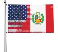 Bandiera Di Benvenuto Peruvian American Half Peru Half America Resistente Alle Intemperie Bandiera Da Giardino Doppia Faccia Striscione Da Giardino Per Celebrazioni Vacanza La Casa 3X5 Ft
