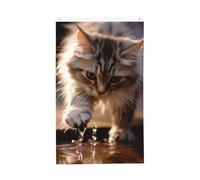 Bandiera di benvenuto Primavera Bella zampa di gatto che gioca acqua Bandiera da giardino 3 x 1,5 m Bandiera per esterni Bandiera Brezza Bandiera a prova di scolorimento per casa casa esterna