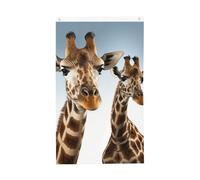 Bandiera di benvenuto Primavera Colli di giraffa Bandiera da giardino 3 x 1,5 m Bandiera per esterni Bandiera Brezza Bandiera a prova di sbiadimento Bandiere per la casa Decorazione esterna interna