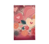 Bandiera di benvenuto Primavera Cuori e fiori Bandiera da giardino 3 x 1,5 m Bandiera per esterni Bandiera Brezza Bandiera a prova di sbiadimento Bandiere per la casa Decorazione esterna e interna