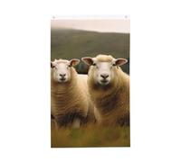 Bandiera di benvenuto Primavera Due pecore bianche Bandiera da giardino 3 x 1,5 m Bandiera per esterni Bandiera Brezza Bandiera a prova di sbiadimento Bandiere per la casa Decorazione esterna interna