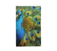 Bandiera di benvenuto Primavera Pavoni piuma Bandiera da giardino 3 x 1,5 m Bandiera esterna Bandiera Brezza Bandiera a prova di sbiadimento Bandiere per la casa all'aperto Decorazione interna