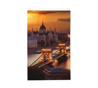 Bandiera di benvenuto Primavera Tramonto a Budapest Bandiera da giardino 3 x 1,5 m Bandiera per esterni Bandiera Brezza Bandiera a prova di scolorimento per la casa Decorazione interna esterna