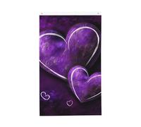 Bandiera di benvenuto primavera viola cuori bandiera da giardino 3 x 1,5 m bandiera esterna bandiera bandiera brezza bandiera a prova di sbiadimento bandiere per casa casa decorazione interna esterna