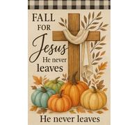 Bandiera Di Benvenuto Thanksgiving Fall Fall For Jesus Religious Cross And Pumpkin 30X45Cm Bandiera Da Giardino Decorative Resistenti Bandiere Per Esterni Festival Patio