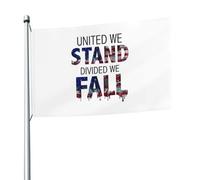 Bandiera Di Benvenuto United We Stand, Divided We Fall Bandiere Da Cortile Con Occhielli Colorato Bandiere Da Giardino Per Il Portico Soggiorno Sport 90X150Cm