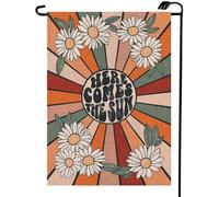 Bandiera Di Benvenuto Vintage Daisy Sunshine Summer Here Comes The Sun 30X45Cm Bandiera Resistenti Colorato Bandiere Da Parete Per Parete Campionato Estiva