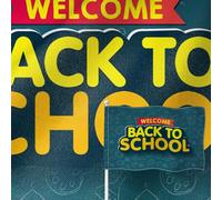 Bandiera Di Benvenuto Welcome Back To School Resistente Alle Intemperie Bandiera Decorativa Con 2 Occhielli Segnali Da Giardino Per Celebrazioni Parete Decorazioni 3X5 Ft