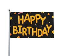 Bandiera di buon compleanno, bevanda e stella, 3x5 piedi, per esterni, giardino, prato, decorazione per le feste, taglia unica