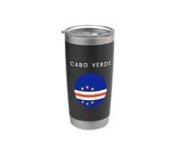 Bandiera di Capo Verde, souvenir minimalista per amanti dei viaggi mondiali Bicchiere termico in acciaio inox doppia parete