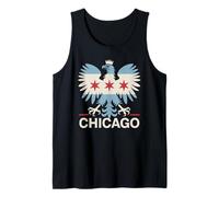 Bandiera di Chicago Polonia Polonia Polacco Immigrato Aquila Polska Americano Canotta
