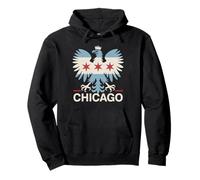 Bandiera di Chicago Polonia Polonia Polacco Immigrato Aquila Polska Americano Felpa con Cappuccio