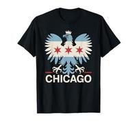 Bandiera di Chicago Polonia Polonia Polacco Immigrato Aquila Polska Americano Maglietta