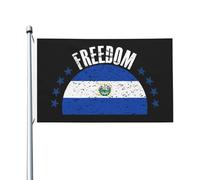 Bandiera di El Salvador e bandiere della libertà per esterni, 3x5 piedi, bandiera in poliestere resistente bifacciale per decorazioni da giardino, casa, cortile, festival, bandiere di benvenuto