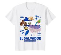 Bandiera di El Salvador, Idea per Bambini e ispanici salvadoregni Maglietta, Bambini, Bianco, 8 Anni