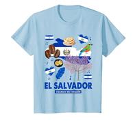 Bandiera di El Salvador, Idea per Bambini e ispanici salvadoregni Maglietta, Bambini, Celeste, 6 Anni