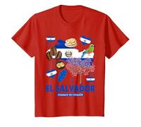 Bandiera di El Salvador, Idea per Bambini e ispanici salvadoregni Maglietta, Bambini, Rosso, 10 Anni