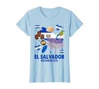 Bandiera di El Salvador, Idea per Bambini e ispanici salvadoregni Maglietta, Donna, Celeste, XXL