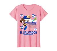 Bandiera di El Salvador, Idea per Bambini e ispanici salvadoregni Maglietta, Donna, Rosa, M