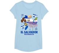 Bandiera di El Salvador, Idea per Bambini e ispanici salvadoregni Maglietta, Ragazze, Celeste, M