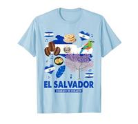 Bandiera di El Salvador, Idea per Bambini e ispanici salvadoregni Maglietta, Uomo, Celeste, M