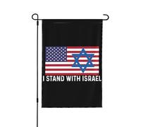 Bandiera di Israele Sto con le bandiere di Israele, Sto con la bandiera del giardino di Israele Novità Bandiere da giardino 12x18 Banner bifacciale per la festa
