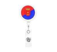 Bandiera di Lanzarote Porta badge retrattile Reel Clip Id Card Holder for Nurse Student Office Worker