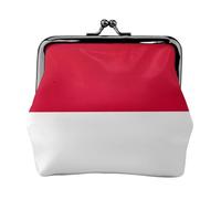 Bandiera di Monaco Stampato Microfibra PU Portafoglio Kiss Lock Mini Pouch per Rossetto Key Change Organization