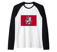 Bandiera di Mosca - Russia Maglia con Maniche Raglan