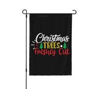 Bandiera di Natale Alberi di Natale Bandiera appena tagliata Alberi di Natale Bandiera da giardino appena tagliata Bandiere da giardino divertenti 12x18 Banner decorativo bifacciale per tutte le stagi