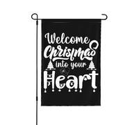 Bandiera di Natale Benvenuto al Natale nel tuo cuore Bandiere di benvenuto al Natale nel tuo cuore Bandiere da giardino Bandiera da giardino personalizzata 12x18 Banner decorativo bifacciale per inter