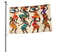 Bandiera di opere d'arte afrocentrica delle donne africane 2x3 FT a doppia faccia all'esterno, grande striscione bandiera della casa cortile decorazione esterna