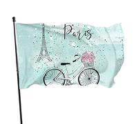 Bandiera di Parigi e della bicicletta, 9 x 1,5 m, bandiera leggera per esterni, decorazione da giardino, in poliestere, resistente allo sbiadimento, con occhielli in ottone