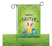 Bandiera Di Pasqua - Bandiera Da Giardino A Doppia Faccia Con Uova Di Coniglio E Felice Pasqua | Bandiere Di Natale, Decorazioni Di Pasqua Per Esterni, Striscione Di Primavera Per Il Giardino